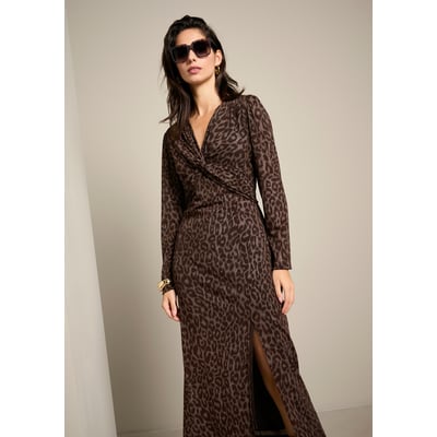 Robe longue en résille léopard LOLALIZA