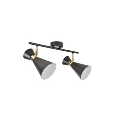 Applique Double Conique Iron Noir Et Dore MILLUMINE