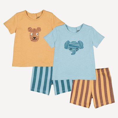 Lot de 2 pyjashorts coton, motifs animaliers LA REDOUTE COLLECTIONS