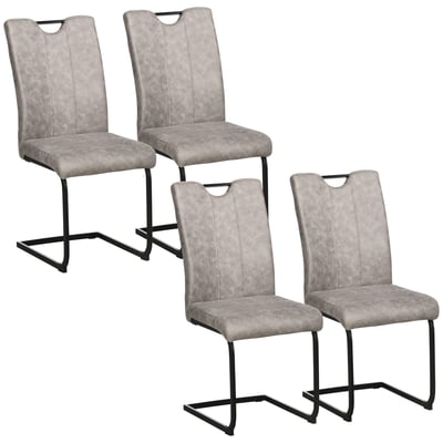 Chaise de salle à manger Tissu en microfibre HOMCOM