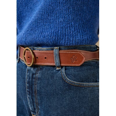 Ceinture en cuir lisse boucle ronde LA FEE MARABOUTEE