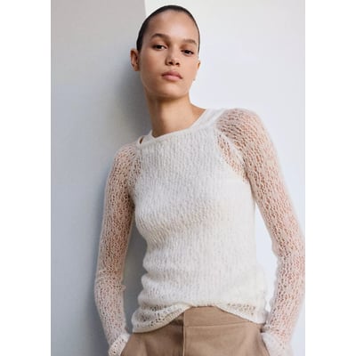 Pull superposé maille ajourée MANGO