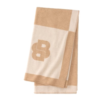 Plaid en laine beige, SIGNATURE BOSS HOME
