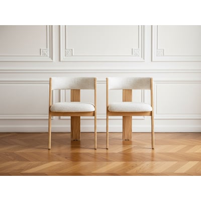 Lot de 2 chaises tissu bouclette, BORELY BOBOCHIC
