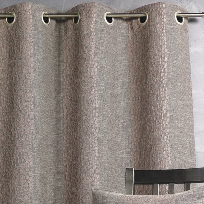 Rideau jacquard rayures brodées HOME MAISON