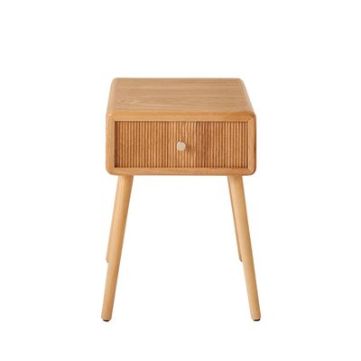 Chevet 1 tiroir avec façades lamellées H52 cm - AVA CALICOSY