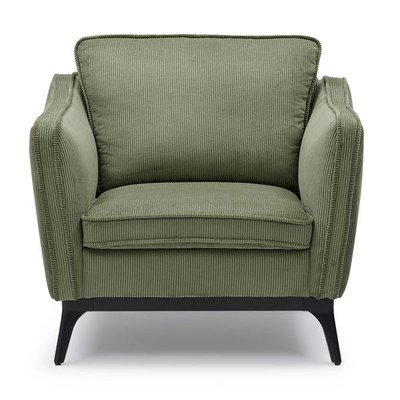 Fauteuil velours côtelé vert sapin Cleo ZAGO