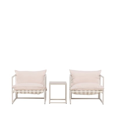 Ensemble de jardin 2 fauteuils 1 table en métal - Messina VENTURE HOME