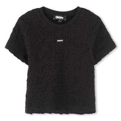 T-shirt gaufré manches courtes DKNY