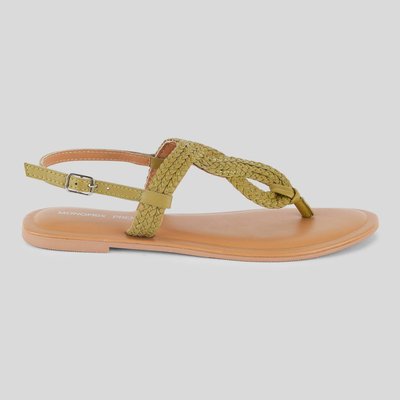 Sandales en cuir tressé, cuir responsable MONOPRIX