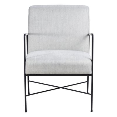 Fauteuil chevron gris pieds métal ZAGO
