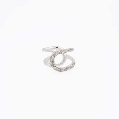 Bague entrelacée argentée à strass BALABOOSTE