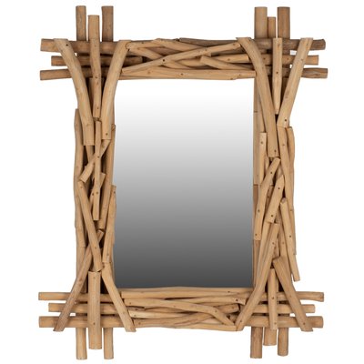 MIROIR FB99372 BRANCHES EN TECK MASSIF NATUREL 100X80H STELLAMEUBLES