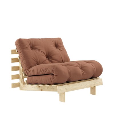 Fauteuil convertible 90x200cm en bois naturel et tissu - ROOTS KARUP DESIGN