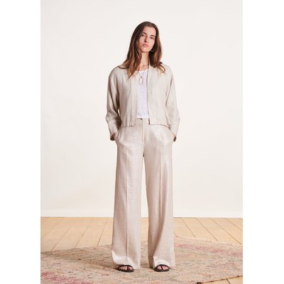 Pantalon droit en lin taille haute LA FEE MARABOUTEE