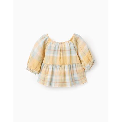 Top avec Carreaux et Manches Bouffantes Brothers & Sisters ZIPPY