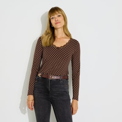 T-shirt manches longues motif pois GRAIN DE MALICE