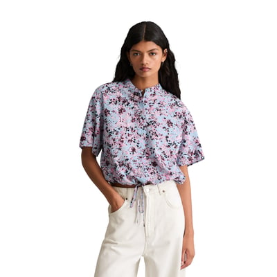 Blouse à manches courtes relaxed en mélange de viscose imprimée MARC O’POLO DENIM