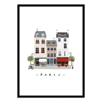Affiche d’art et cadre noir 30 x 40 cm - Paris - Maja Tomljanic WALL EDITIONS