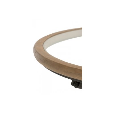 Table basse ronde plateau verre et bois D100 - LYRE HELLIN, DEPUIS 1862