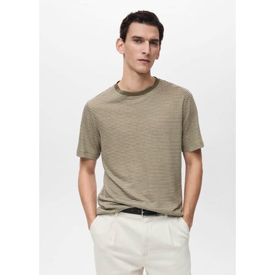 T-shirt lin slim-fit rayures MANGO MAN