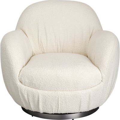 Fauteuil pivotant en polyester bouclé, NUBE KARE DESIGN