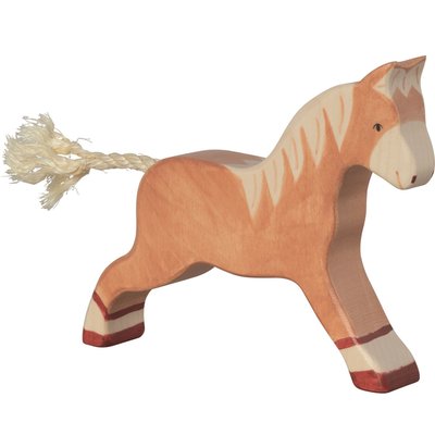 Figurine Cheval au galop, marron clair HOLZTIGER