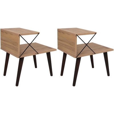 Chevet en aggloméré et métal Cross (Lot de 2) HANAH HOME