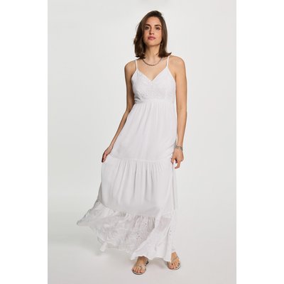 Robe longue fluide broderie MORGAN