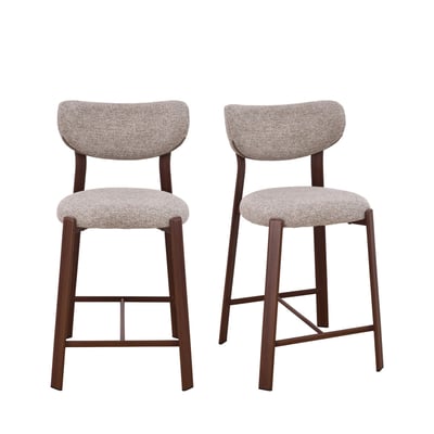 Lot de 2 chaises de bar en tissu piètement effet foncé bois H65cm- LUNARA DRAWER