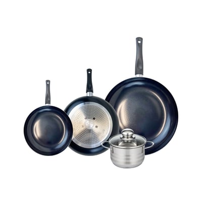 Batterie 3 poêles 20/24/32cm + 1 faitout 14cm PRIMA BRILLANT ELO