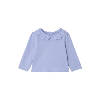 T-shirt col brodé manches longues VERTBAUDET