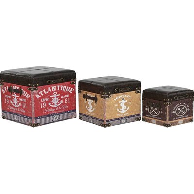 Coffre vintage  esprit marin pour rangement décoratif RECOLLECTION