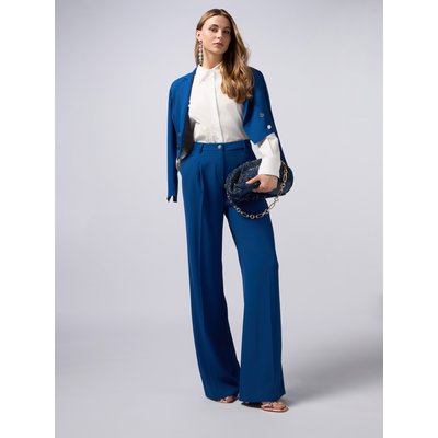 Pantalon palazzo réalisé en tissu crêpe OLTRE