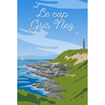 Tableau Mural Illustration Cap Gris Nez MER CEANOTHE