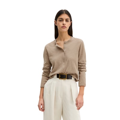 Slub-Cardigan regular en mélange coton organique-lin MARC O'POLO