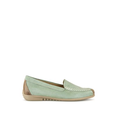 Mocassin en nubuk/cuir à talon compensé GABOR