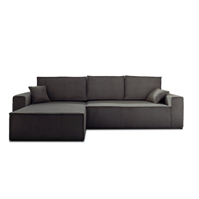 Canapé d'Angle Convertible en Velours côtelé 4 places - DELLIA LISA DESIGN