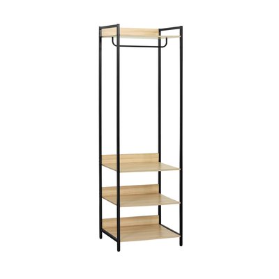 Module dressing décor bois et métal 1 penderie 3 étagères CLEVER SWEEEK