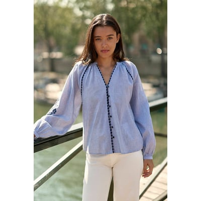 Blena Oversize Blouse with Embroidered Details LA PETITE ETOILE