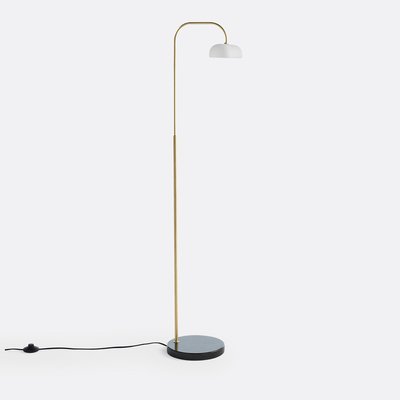 Lampadaire verre opaline, laiton et marbre, Nota LA REDOUTE INTERIEURS