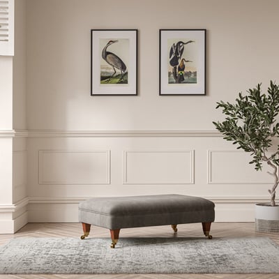 Emeline Soft Brushed Footstool with Castor Legs ÉDITÉ