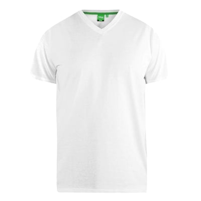T-shirt col V en coton grande taille SIGNATURE DUKE