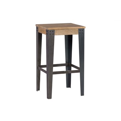 Tabouret de bar industriel métal et bois manguier massif H65 cm MADISON MILIBOO