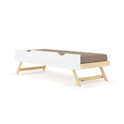 Pack avec sommier gigogne avec façade et matelas Alec Bois massif  ALEC AKITEN RETAIL