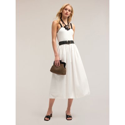Robe bi-matière avec bustier à côtes MOTIVI