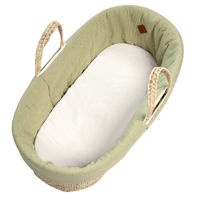 Habillage de couffin en gaze de coton à pois dorés JEANNE JEANNE SEVIRA KIDS