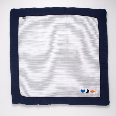 Grand tapis de jeu en double gaze de coton marinière SAUTHON