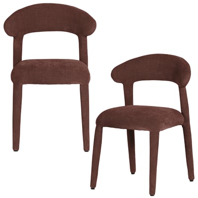 Lot de 2 chaises de salle à manger en aspect lin SILE WOOOD