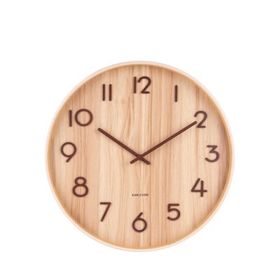 Horloge murale ronde en bois    - PURE KARLSSON